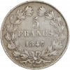 5 Francs Louis-Philippe Ier Tête Laurée Le I plus éloigné - Tranche en Relief