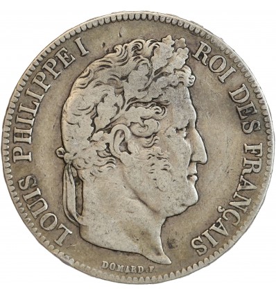 5 Francs Louis-Philippe Ier Tête Laurée Tranche En Relief