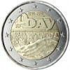 inscription du mot "DDAY", en dessous une barge de débarquement et canon d'un char.