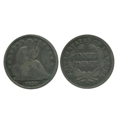 1 Dime Liberte Assise Etats - Unis Argent