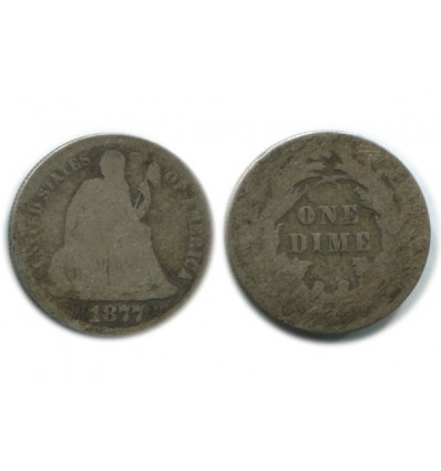 1 Dime Liberte Assise Etats - Unis Argent