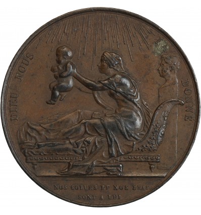 Médaille en Bronze Henri V Naissance du Futur Comte de Chambord