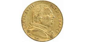 20 Francs Louis XVIII Buste Habillé - Variété 4 Court