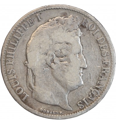 5 Francs Louis Philippe I Tête Laurée Tranche en Relief