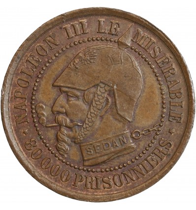 Médaille Satirique Napoléon III Le Misérable - 80000 Prisonniers Vampire Français