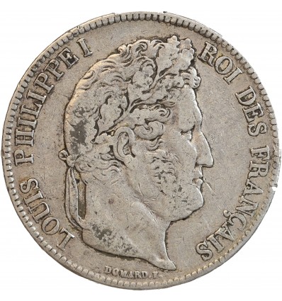 5 Francs Louis-Philippe Ier Tête Laurée Tranche En Relief