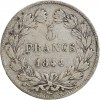 5 Francs Louis-Philippe Ier Tête Laurée Le I plus éloigné - Tranche en Relief