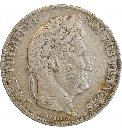 5 Francs Louis-Philippe Ier Tête Laurée Tranche en Relief