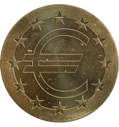 Médaille Frappe du 1er Euro par Dominique Strauss-Kahn