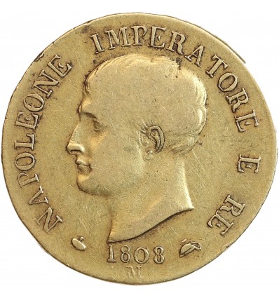 40 Lires Napoléon Imperator Tranche en Relief - Italie Occupation Française