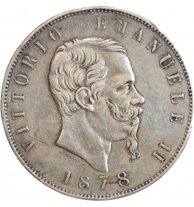 5 Lires Victor Emmanuel II Italie Argent - Italie Réunifiée