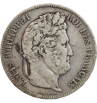 5 Francs Louis-Philippe Ier Tête Laurée Tranche en Relief