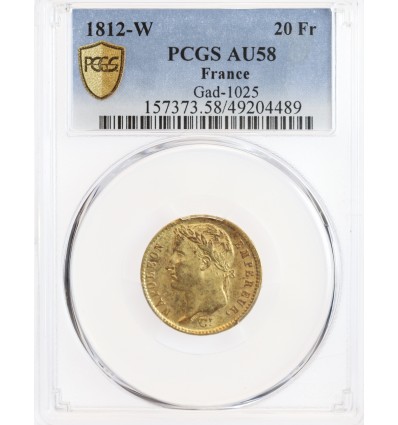 20 Francs Napoléon Ier Tête Laurée Revers Empire - PCGS AU58