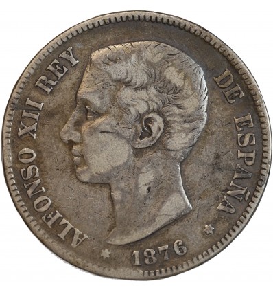 5 Pesetas Alphonse XII - Espagne Argent