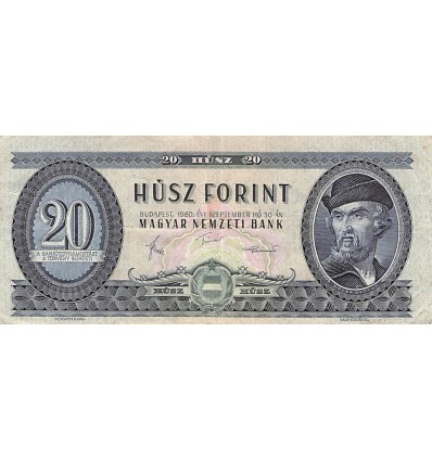 20 Forint Hongrie 1980