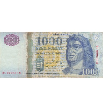 1000 Forint Hongrie 2005