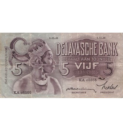 5 Gulden Indes Hollandaises 1936