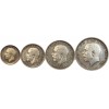 Série de 4 Monnaies Georges V - Grande Bretagne Argent