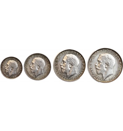 Maundy Set de 1,2,3 et 4 Pence Georges V - Grande Bretagne Argent