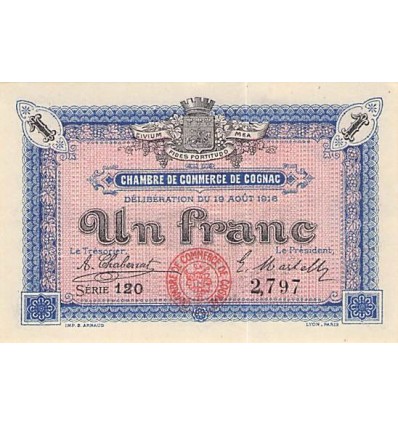 1 Franc - Chambre de Commerce de Cognac 1916