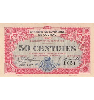 50 Centimes - Chambre de Commerce 1916