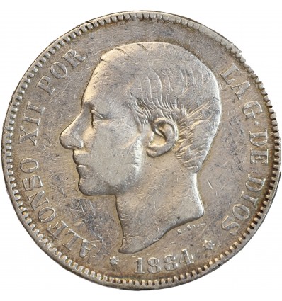 5 Pesetas Alphonse XII - Espagne Argent