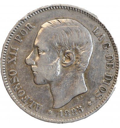 5 Pesetas Alphonse XII - Espagne Argent