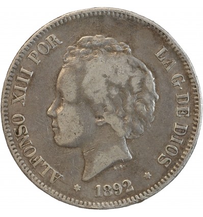 5 Pesetas Alphonse XIII 2ème Type - Espagne Argent