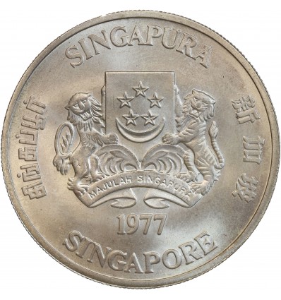 10 Dollars 10ème Anniversaire de l'Indépendance - Singapour Argent