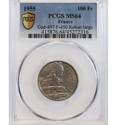 100 Francs Cochet 1955B PCGS MS64