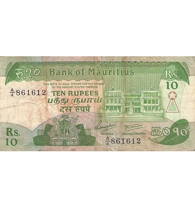 10 Roupies Ile Maurice 1985
