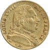 20 Francs Louis XVIII Buste Habillé - Variété 4 Long