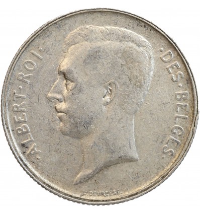 2 Francs Albert Ier Légende Française - Belgique Argent
