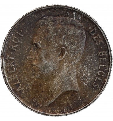 2 Francs Albert Ier Légende Française - Belgique Argent