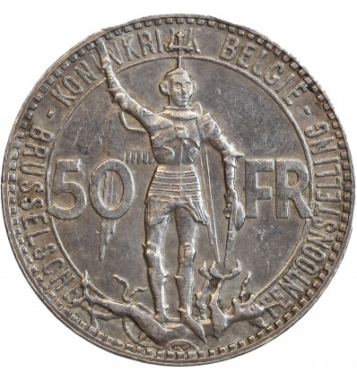 50 Francs Légende Flamande Exposition de Bruxelles et Centenaire des Chemins de Fer - Belgique Argent