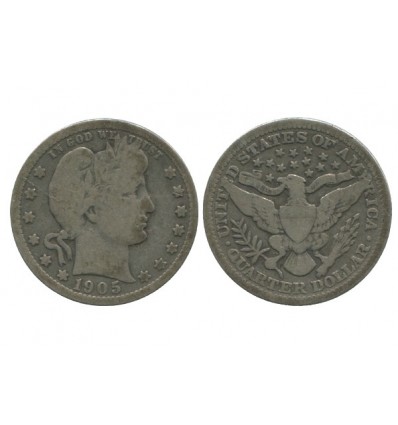 1/4 Dollar Barber Etats - Unis Argent