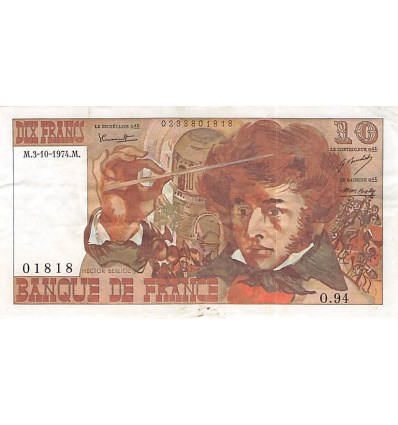 10 Francs Berlioz 3 Octobre 1974
