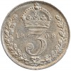 3 Pence Edouard VII - Grande Bretagne Argent
