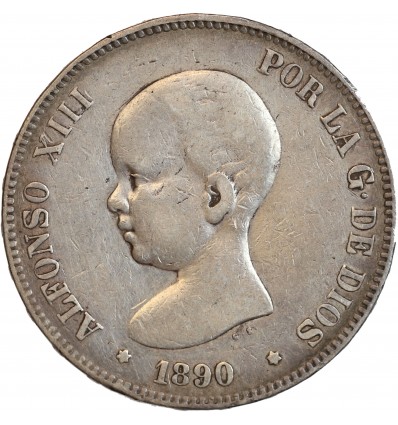 5 Pesetas Alphonse XIII 1er type Espagne Argent