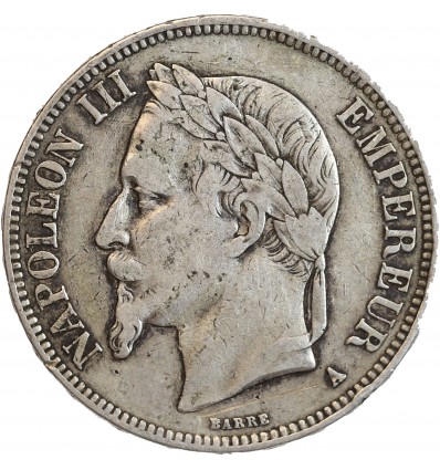 5 Francs Napoléon III Tête Laurée Second Empire