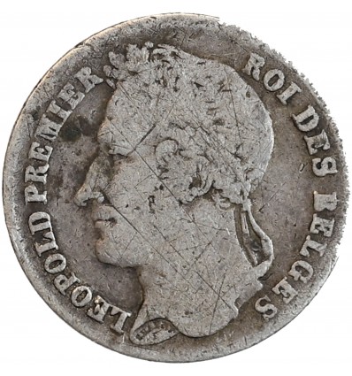 1/4 Franc Léopold I Tête Laurée - Belgique Argent