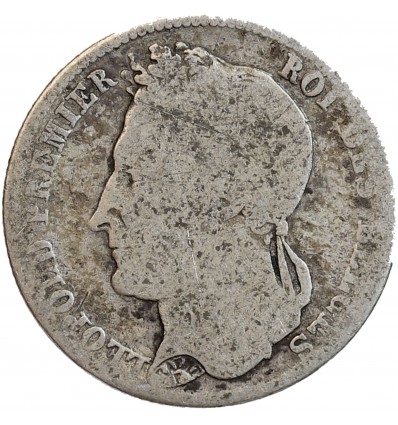 1/2 Franc Léopold Ier Tête Laurée - Belgique Argent
