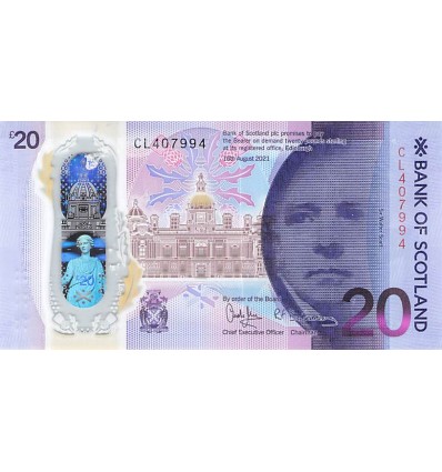 20 Livres Walter Scott - Polymer - Ecosse 2021