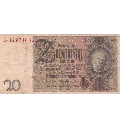 20 Reichsmark Allemagne 1929