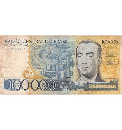 100000 Cruzeiros Brésil 1985