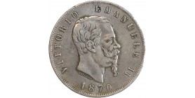5 Lires Victor Emmanuel II Italie Argent - Italie Reunifiee