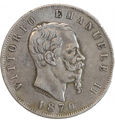 5 Lires Victor Emmanuel II Italie Argent - Italie Reunifiee