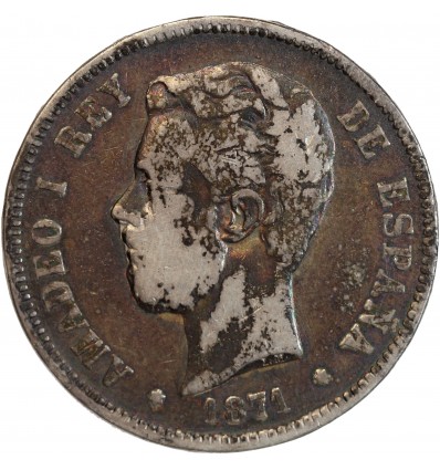 5 Pesetas Amadeo Ier Espagne Argent