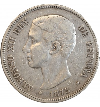 5 Pesetas Alphonse XII Espagne Argent