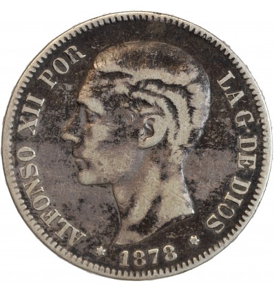 5 Pesetas Alphonse XII Espagne Argent